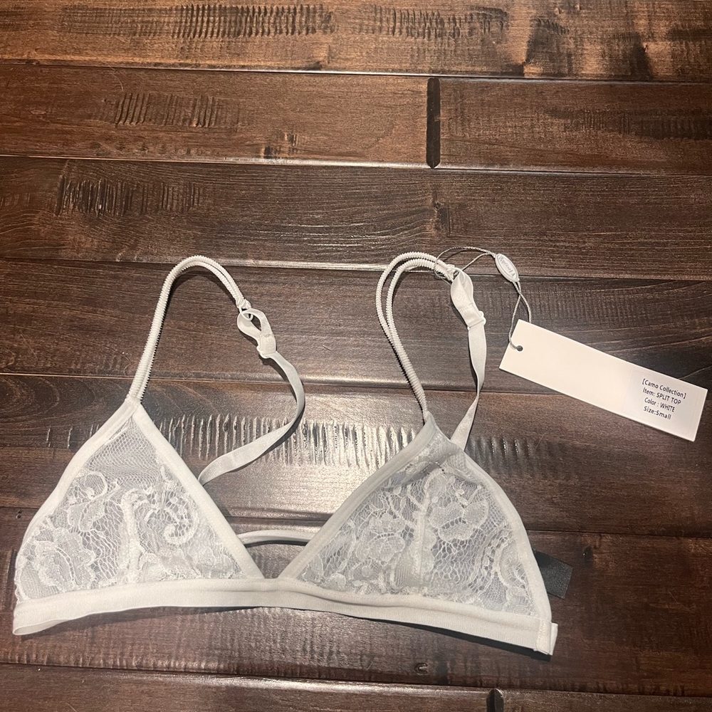 BoutineLA Camo Collection White Lace Bralette